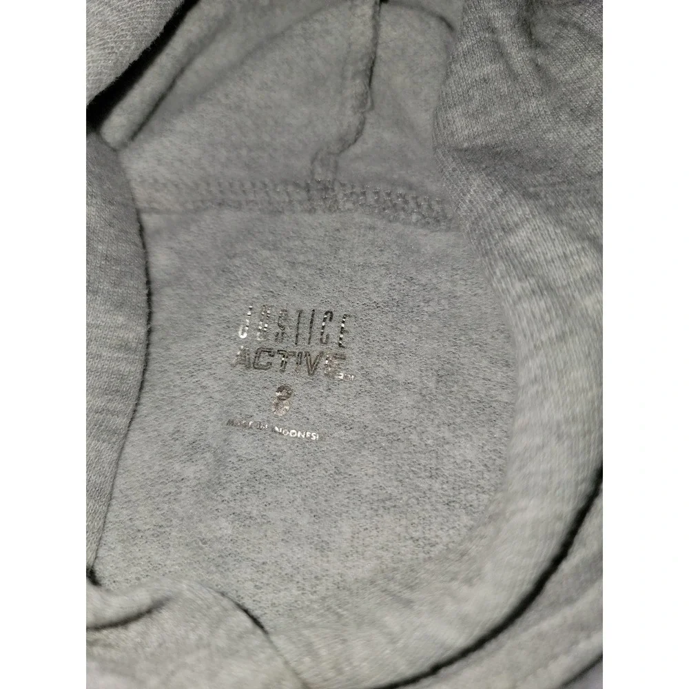 Justice active cropped sweatshirt gray‎ size 8